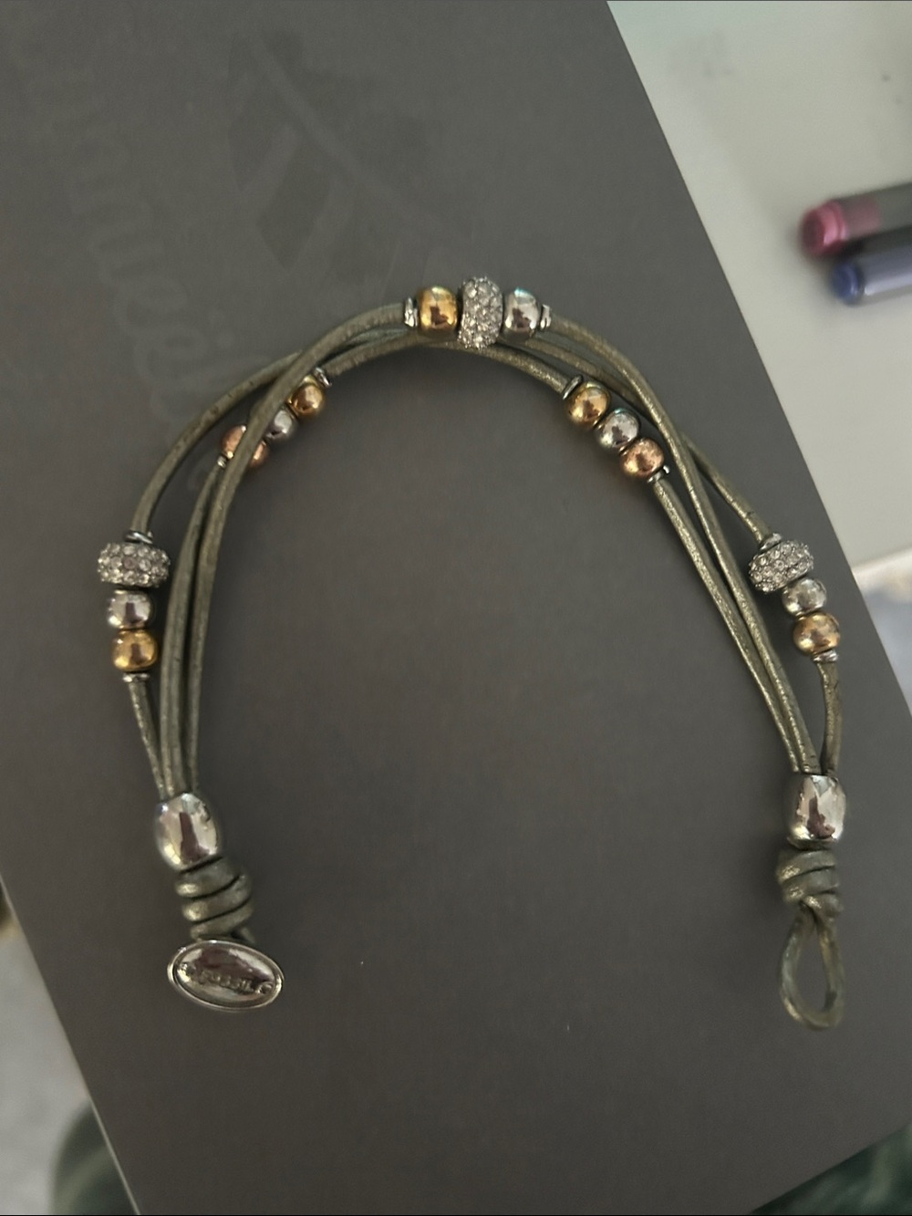 Fossil Beaded Leather Bracelet - Women's Jewelry